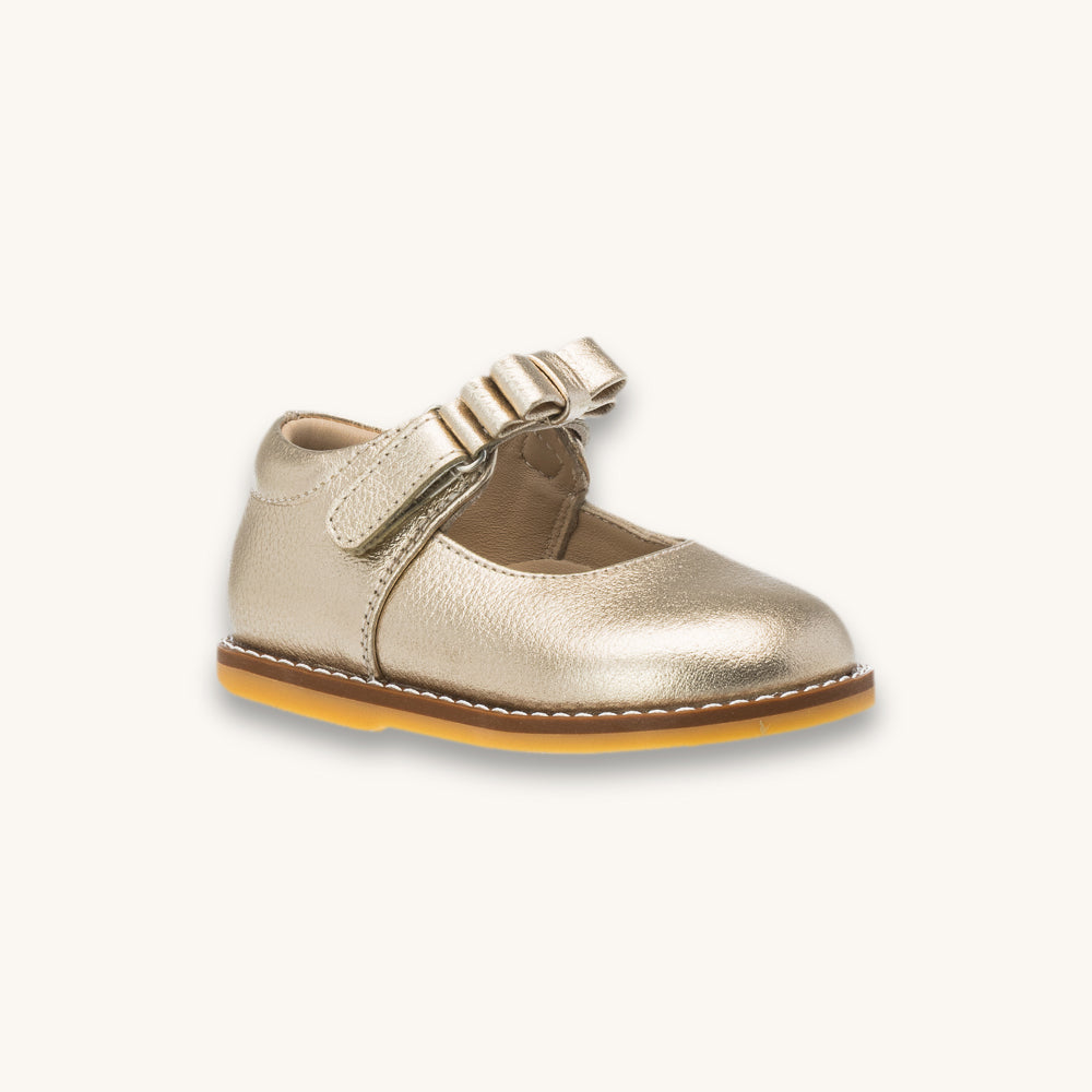 Mary Jane avec nœud pour tout-petit, couleur or