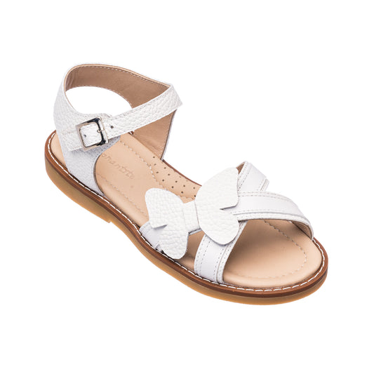 Butterfly Crossed Sandal White