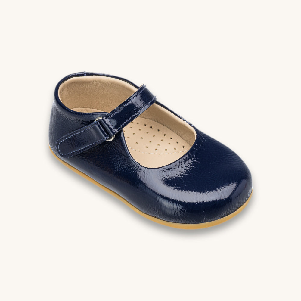 Toddler Bare Mary Jane | Blue Leather