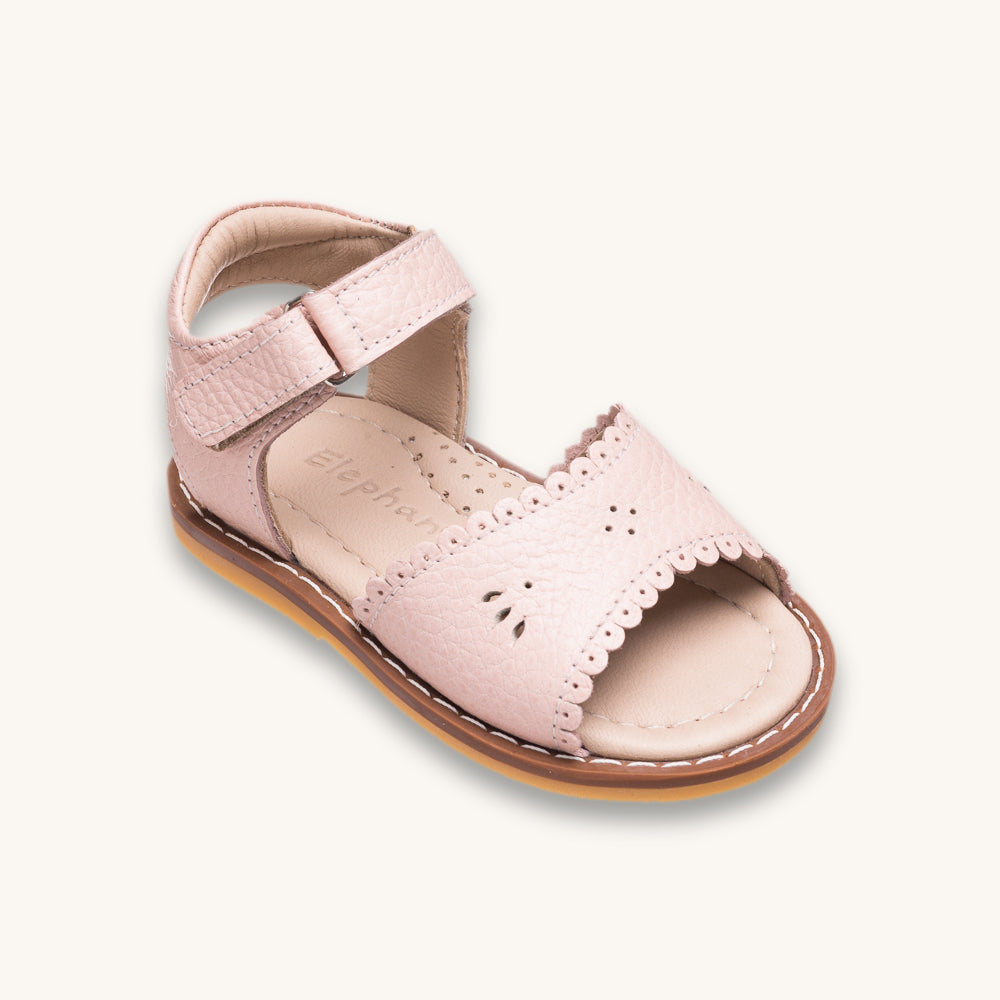 Sandale classique à bord festonné rose pour tout-petits