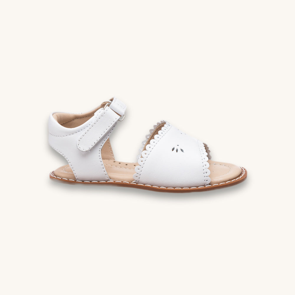Classic Sandal with Scallop Toddler White