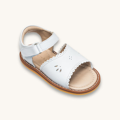 Classic Sandal with Scallop Toddler White