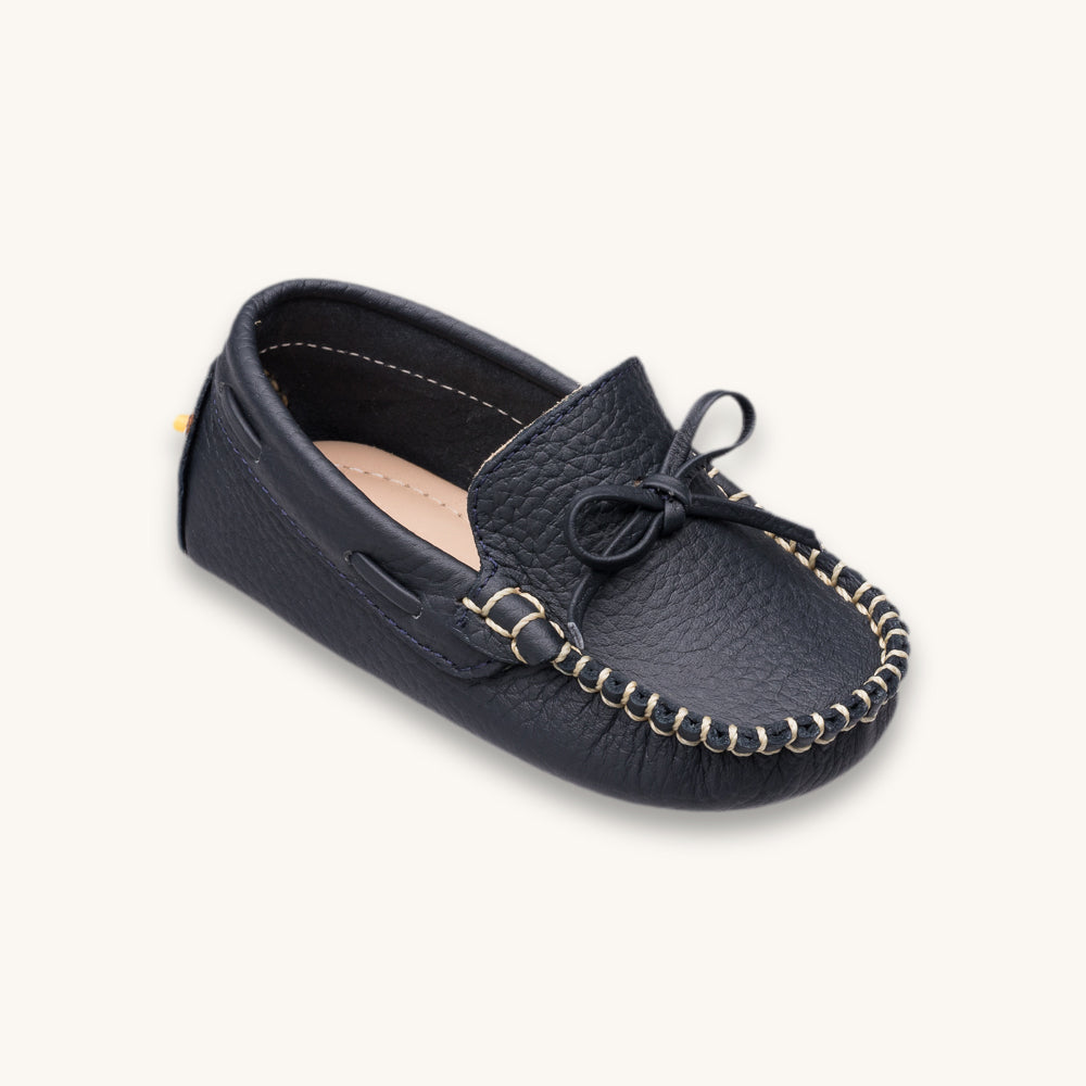 Mocasines de conductor para niños pequeños azul marino