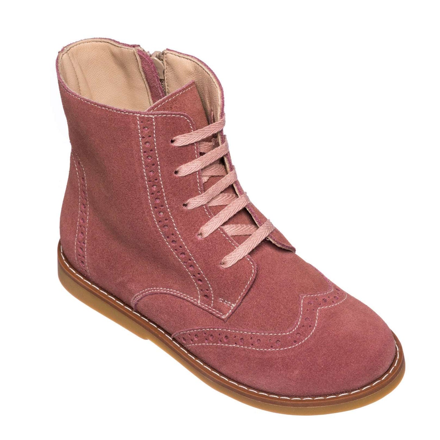 Bootie w Laces Suede Pink