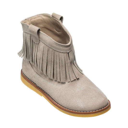 Bootie w/Fringes Suede Sand