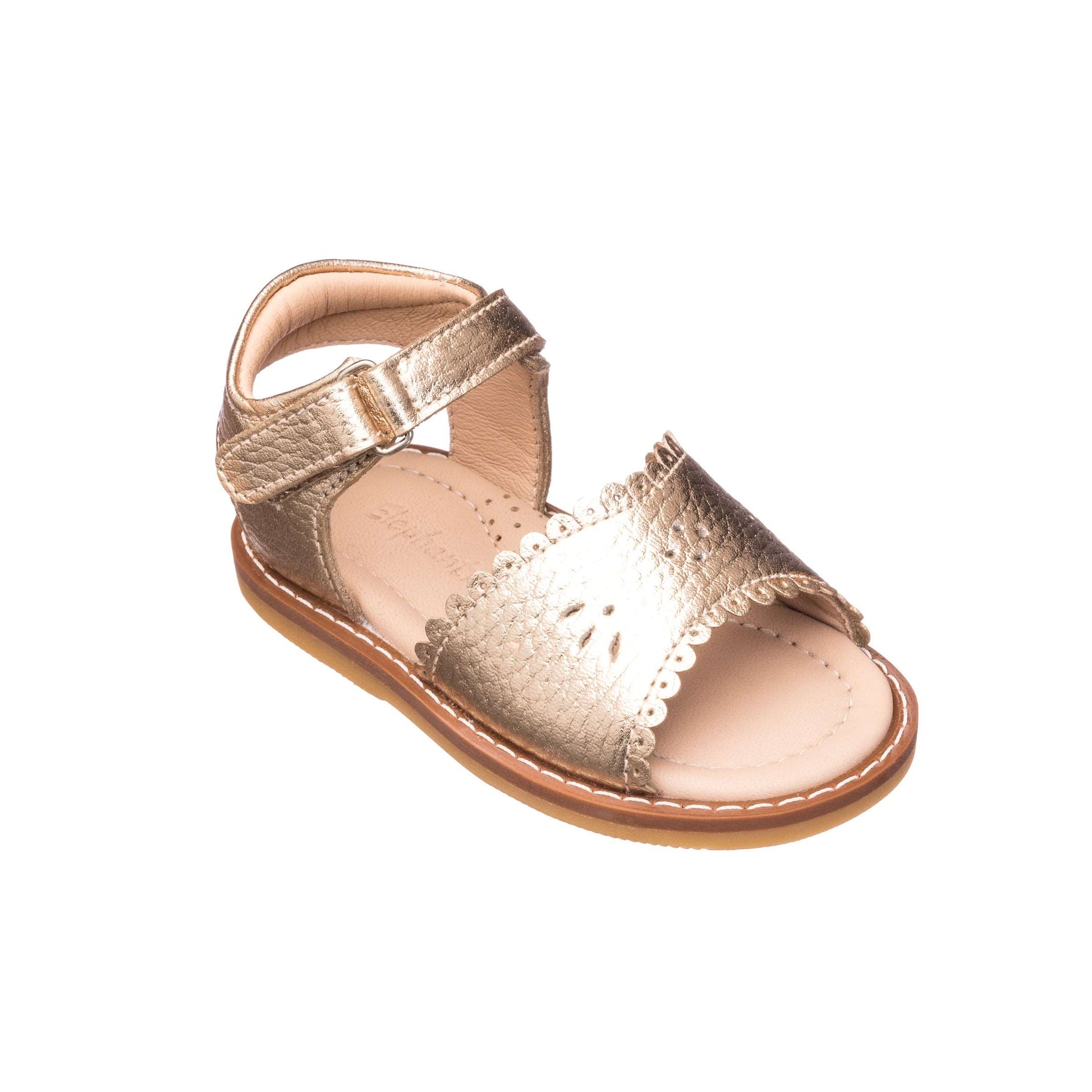 Classic Sandal with Scallop Toddler Gold