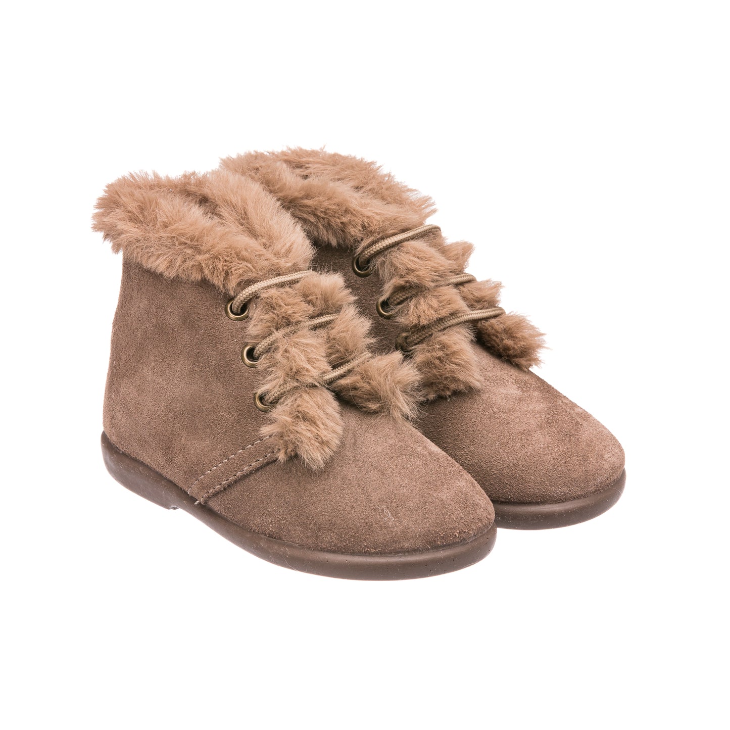 Teddy Bootie with Laces Suede Mink